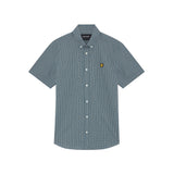 Lyle & Scott - Mens Fine Check Short Sleeve Shirt - Denim - Y130 SW2401V - Wildvine Clothing, Spalding, Lincolnshire