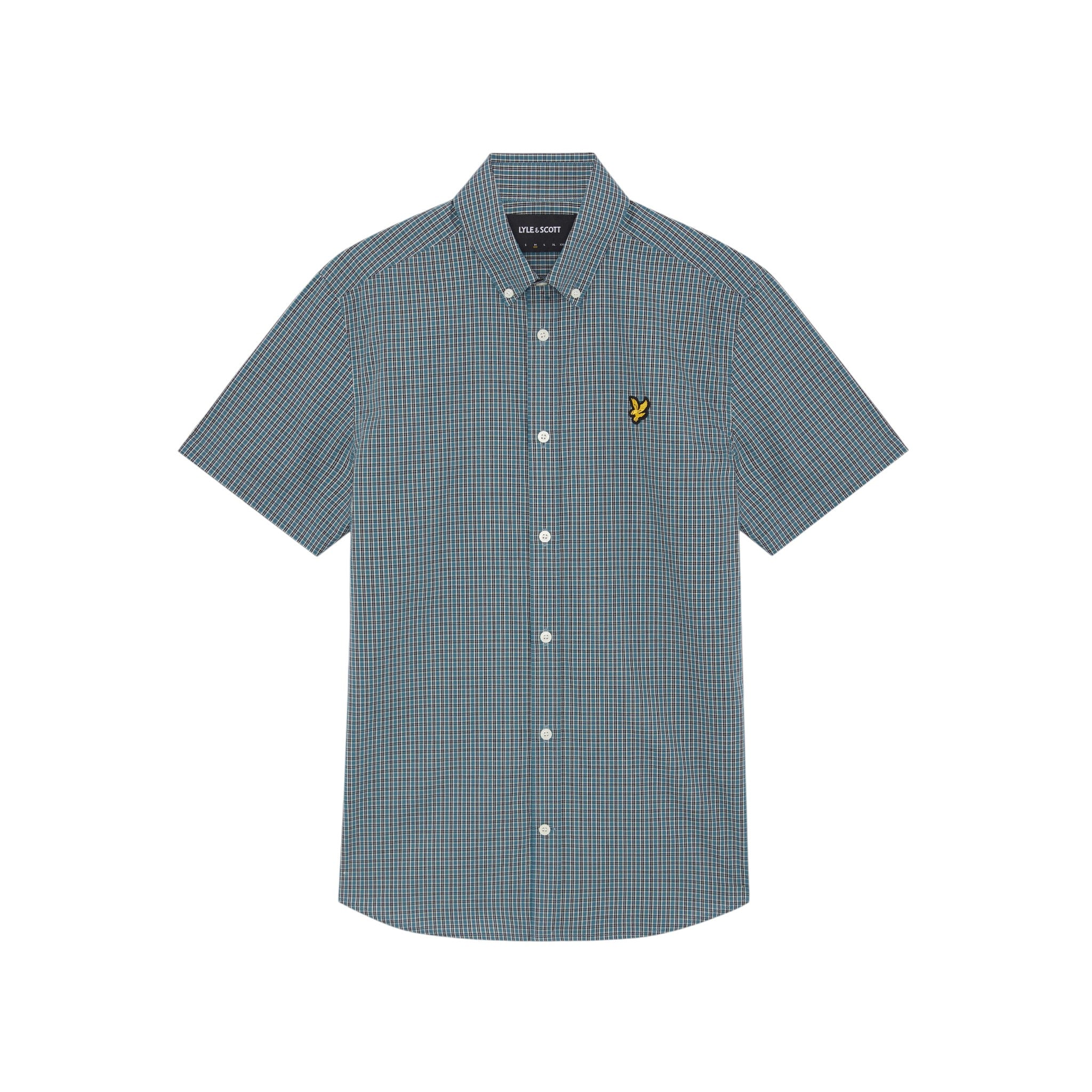 Lyle & Scott - Mens Fine Check Short Sleeve Shirt - Denim - Y130 SW2401V - Wildvine Clothing, Spalding, Lincolnshire