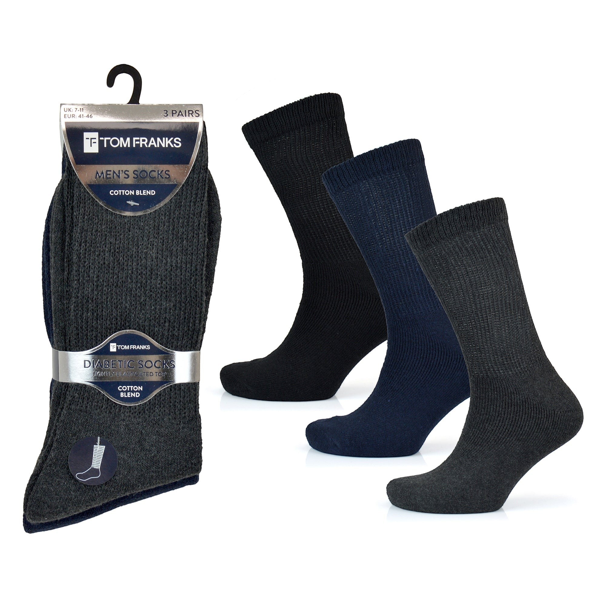 Jackdaw - Mens Diabetic Socks - (3 pairs) - Wildvine Clothing, Spalding, Lincolnshire