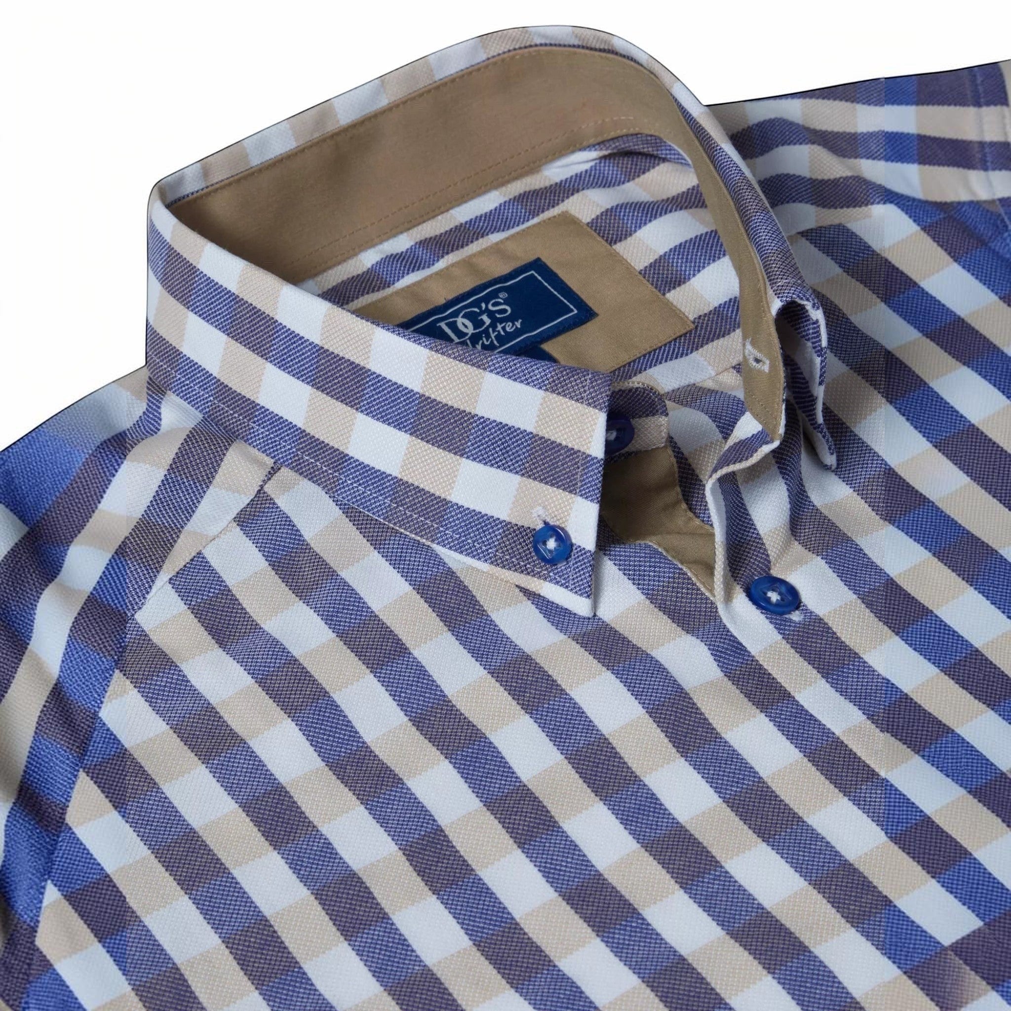 DG's Drifter Mens - Regular Short Sleeve Ivano Casual Shirt - Stone - 14821SS 92 - Wildvine Clothing, Spalding, Lincolnshire