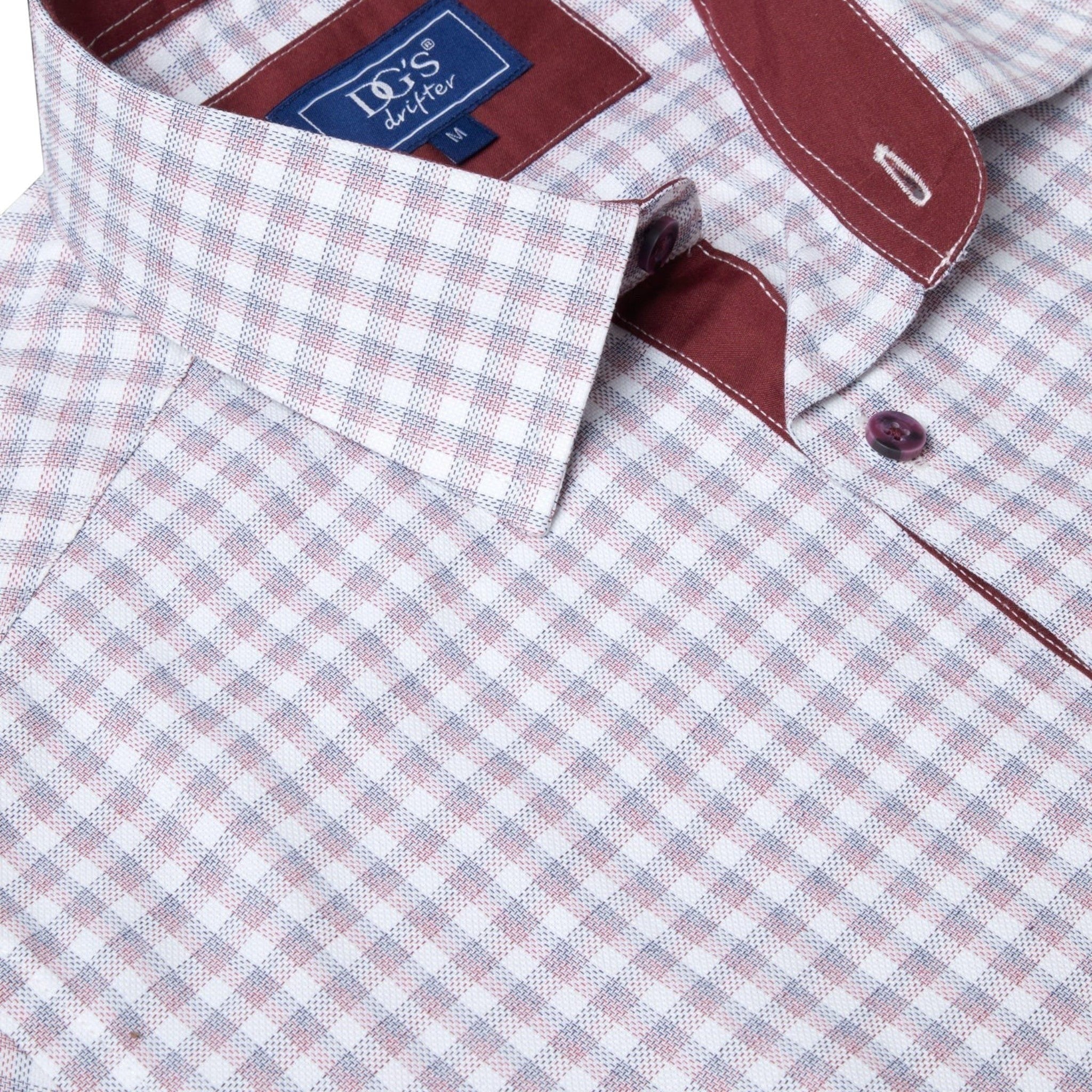 DG's Drifter Mens - Regular Short Sleeve Casual Shirt - Red/Blue - 14603SS - 63 - Wildvine Clothing, Spalding, Lincolnshire