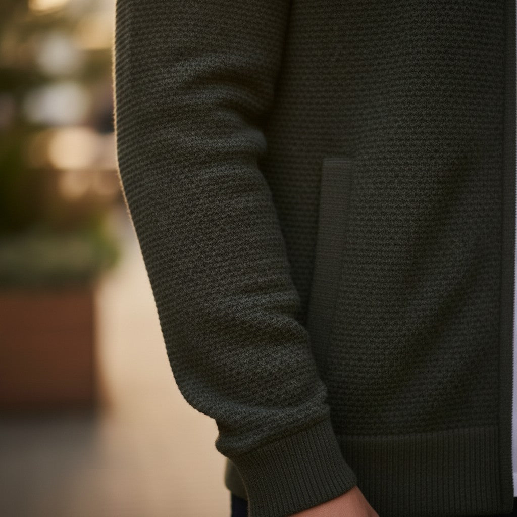 Jackdaw - Mens Noah Full Zip Fleece Lined Jumper - Green - Wildvine Clothing, Spalding, Lincolnshire