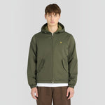 WILDVINE Clothing Co. Lyle & Scott men's deep green padded hooded zip-through jacket with yellow eagle logo