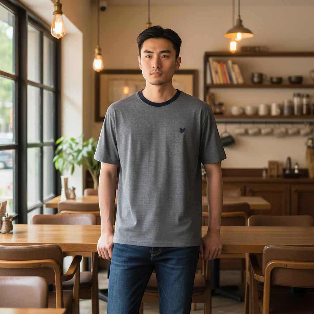 Lyle & Scott - Mens Pique Interlock T-Shirt - Chambray Blue X973 - Wildvine Clothing, Spalding, Lincolnshire