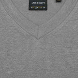 Lyle & Scott - Mens Cotton Merino V Neck Jumper - Mid Grey Marl T28 - Wildvine Clothing, Spalding, Lincolnshire