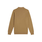 Lyle & Scott - Mens Cotton Merino Long Sleeve Knitted Polo - Tigers Eye X851 - Wildvine Clothing, Spalding, Lincolnshire