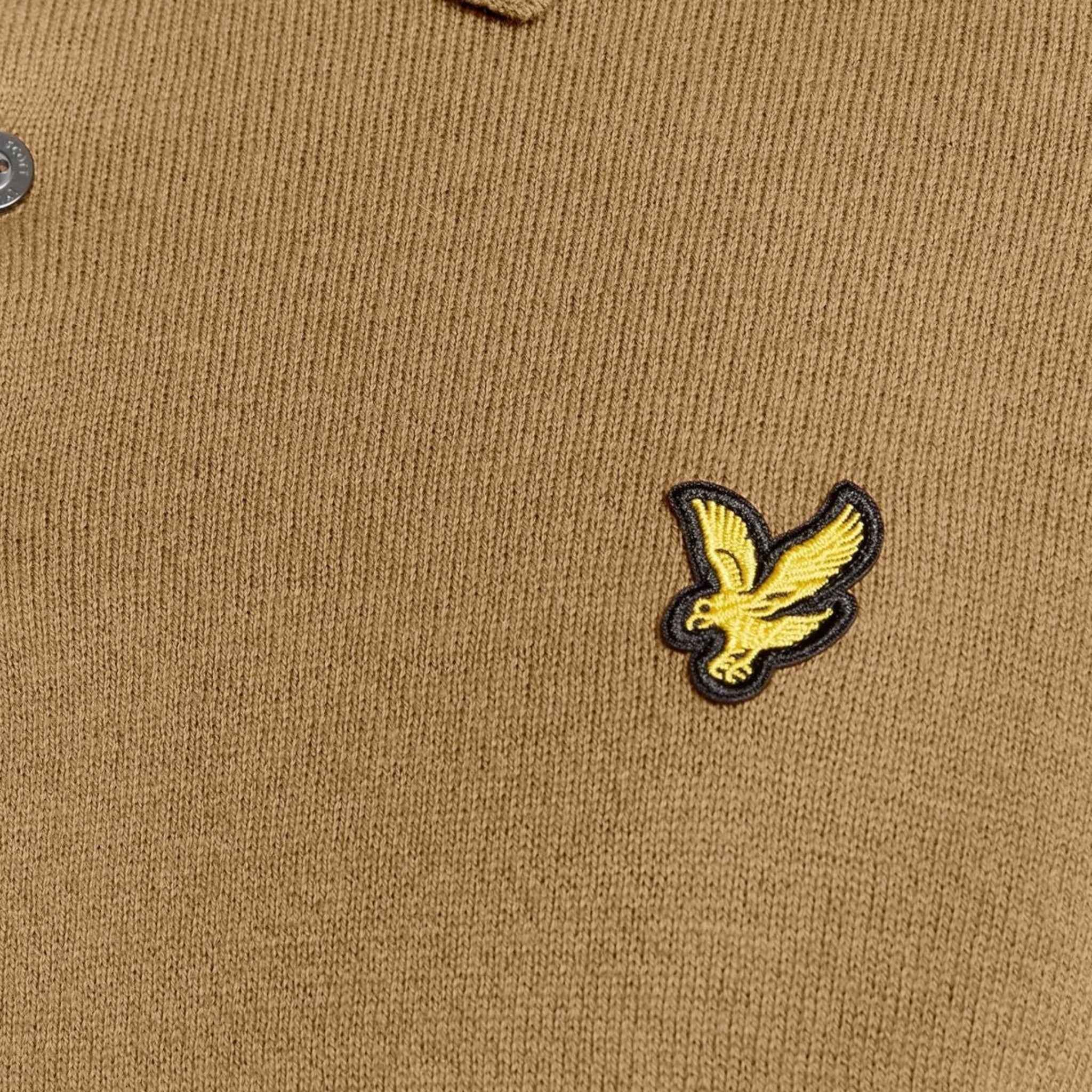 Lyle & Scott - Mens Cotton Merino Long Sleeve Knitted Polo - Tigers Eye X851 - Wildvine Clothing, Spalding, Lincolnshire