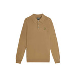 Lyle & Scott - Mens Cotton Merino Long Sleeve Knitted Polo - Tigers Eye X851 - Wildvine Clothing, Spalding, Lincolnshire