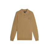 Lyle & Scott - Mens Cotton Merino Long Sleeve Knitted Polo - Tigers Eye X851 - Wildvine Clothing, Spalding, Lincolnshire
