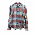 Gurteen - Mens - 100% Linen Shirt - Rome - Modern Fit / LS - Tangerine Check - Wildvine Clothing, Spalding, Lincolnshire
