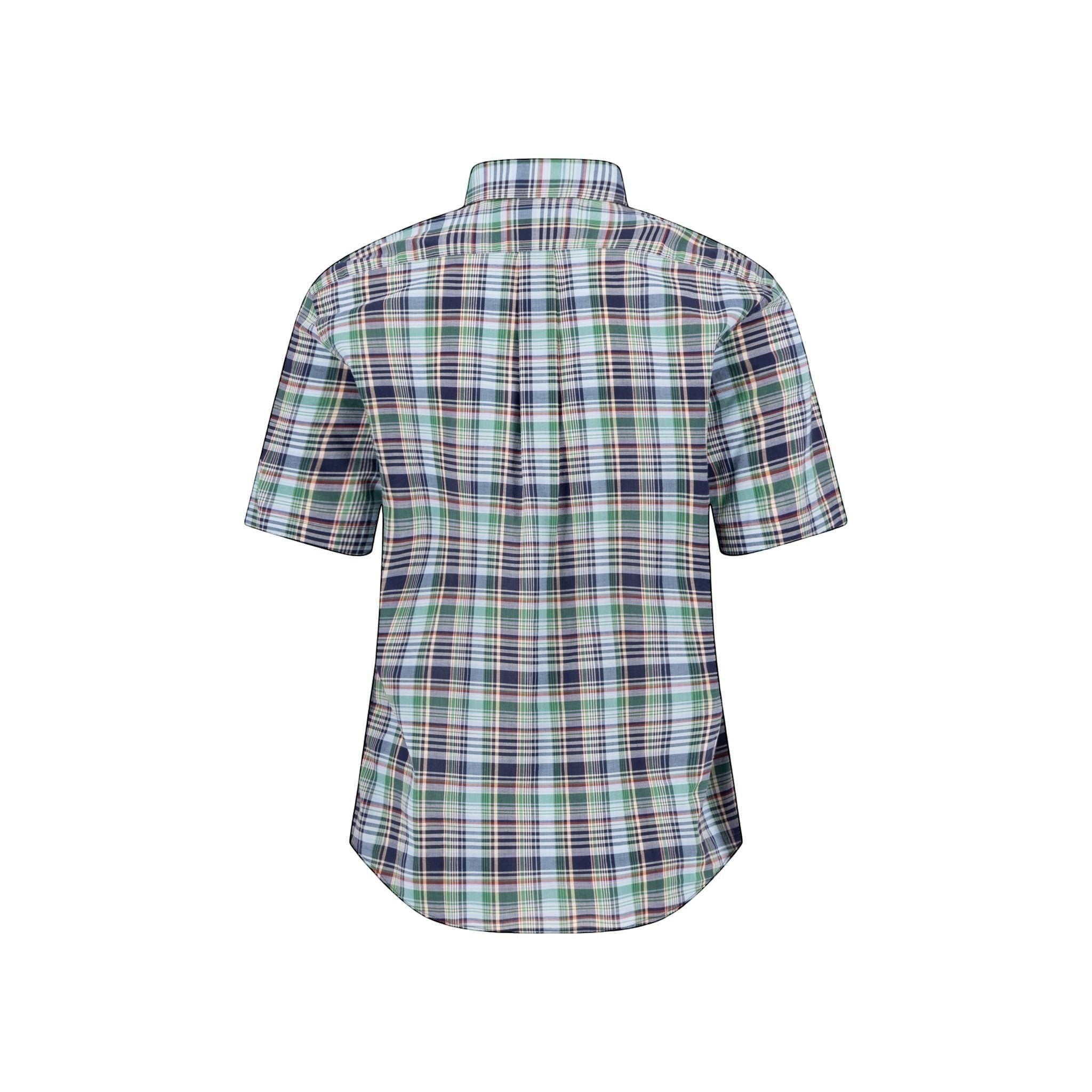 Fynch-Hatton Men's Regular Short Sleeve Casual Shirt - Madras Check – Marine - Wildvine Clothing, Spalding, Lincolnshire