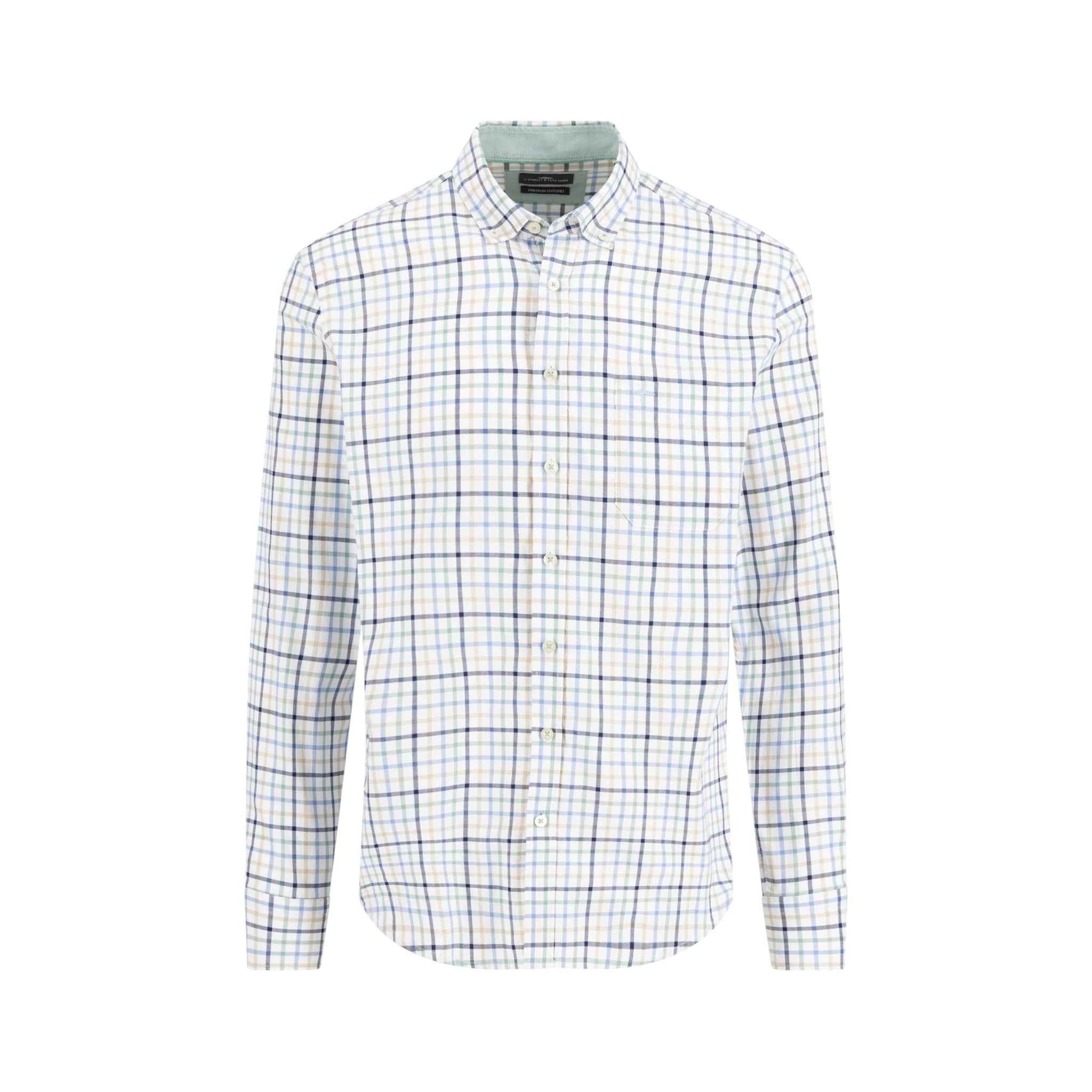 Fynch-Hatton - Mens Shirt - Multicolor Washed Oxford - White 802 - Wildvine Clothing, Spalding, Lincolnshire