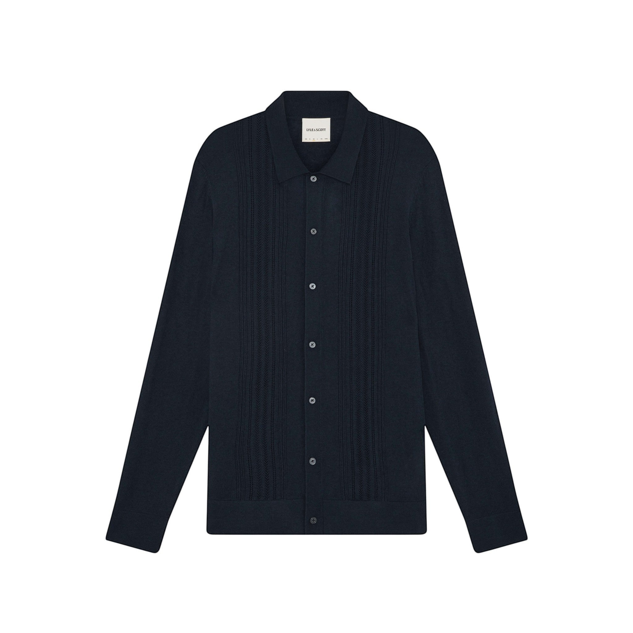 Lyle & Scott - Mens Cable Knitted Shirt - Carbon X898 - Wildvine Clothing, Spalding, Lincolnshire