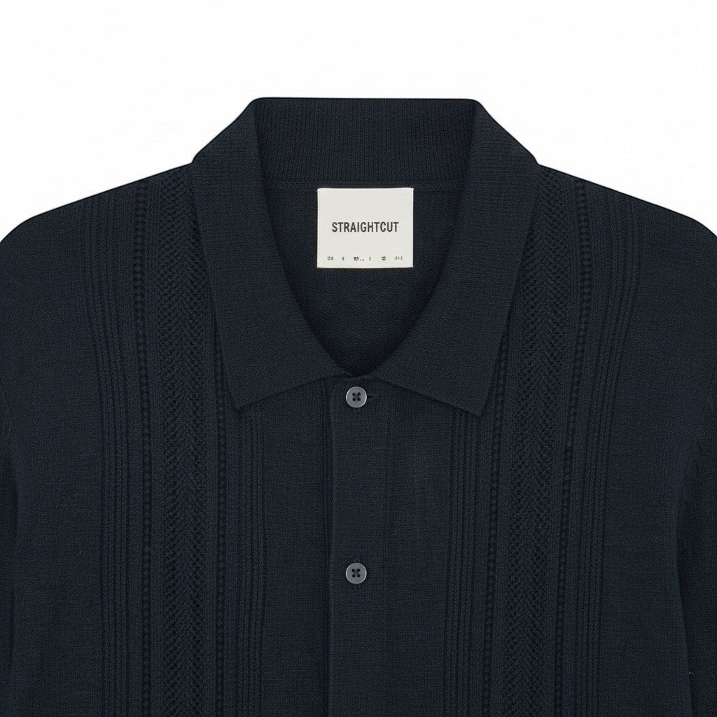 Lyle & Scott - Mens Cable Knitted Shirt - Carbon X898 - Wildvine Clothing, Spalding, Lincolnshire