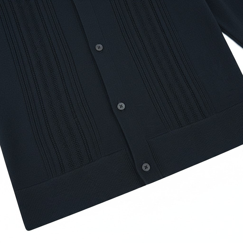 Lyle & Scott - Mens Cable Knitted Shirt - Carbon X898 - Wildvine Clothing, Spalding, Lincolnshire