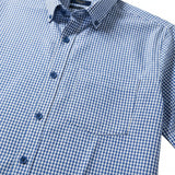 Gurteen - Mens - 100% Cotton - Seville - Modern Fit / Short Sleeved - Navy Check - 51028 636 - Wildvine Clothing, Spalding, Lincolnshire