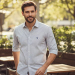 Fynch-Hatton Men's All Season Oxford Shirt – Navy Check - Wildvine Clothing, Spalding, Lincolnshire
