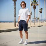 Lyle & Scott - Mens Check Panelled Sweatshort - Dark Navy ML2598V Z271 - Wildvine Clothing, Spalding, Lincolnshire