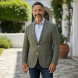 Gurteen - Mens - 100% Linen Jacket - Viago - Olive - Wildvine Clothing, Spalding, Lincolnshire