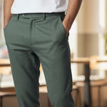 Gurteen - Mens - 100% Linen Trousers - Lynton - Olive - 1852-024 - Wildvine Clothing, Spalding, Lincolnshire