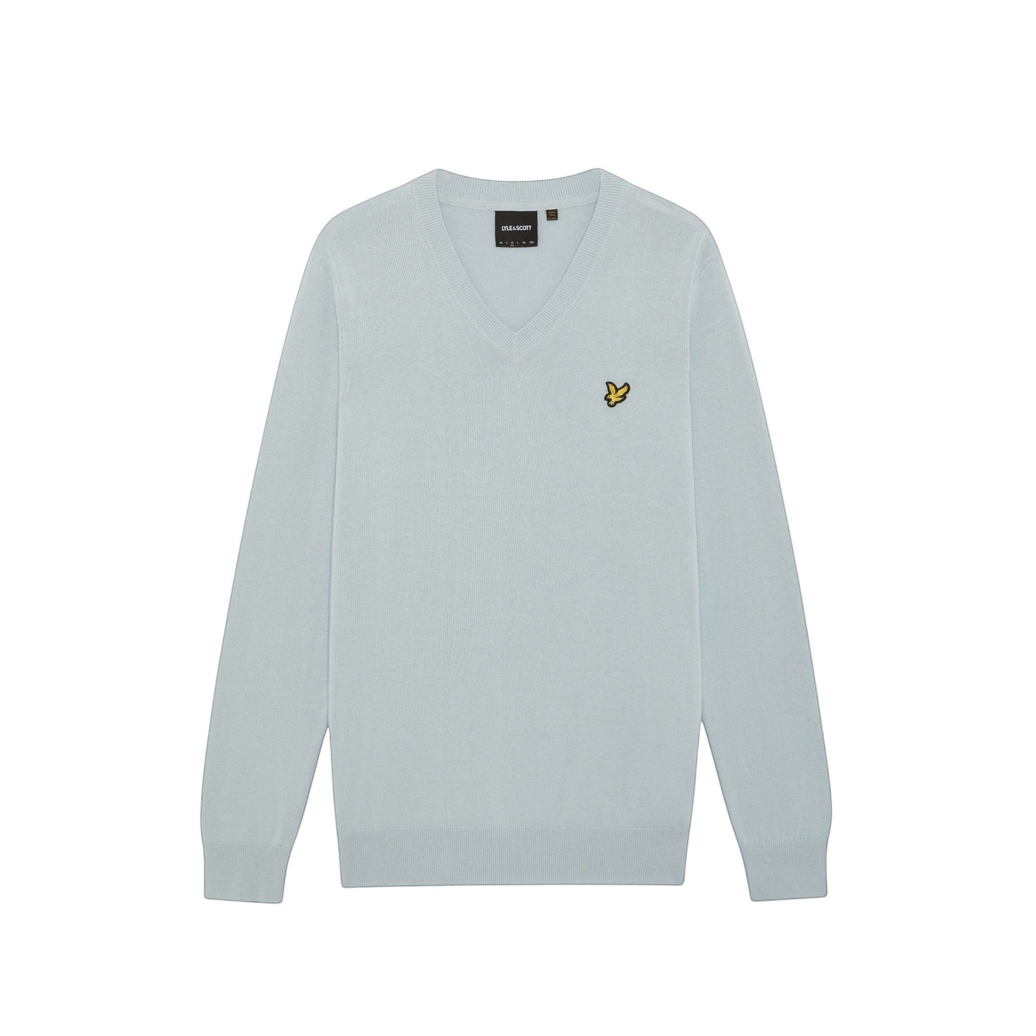 Lyle & Scott - Mens Cotton V Neck Jumper - Opal Blue - Wildvine Clothing, Spalding, Lincolnshire