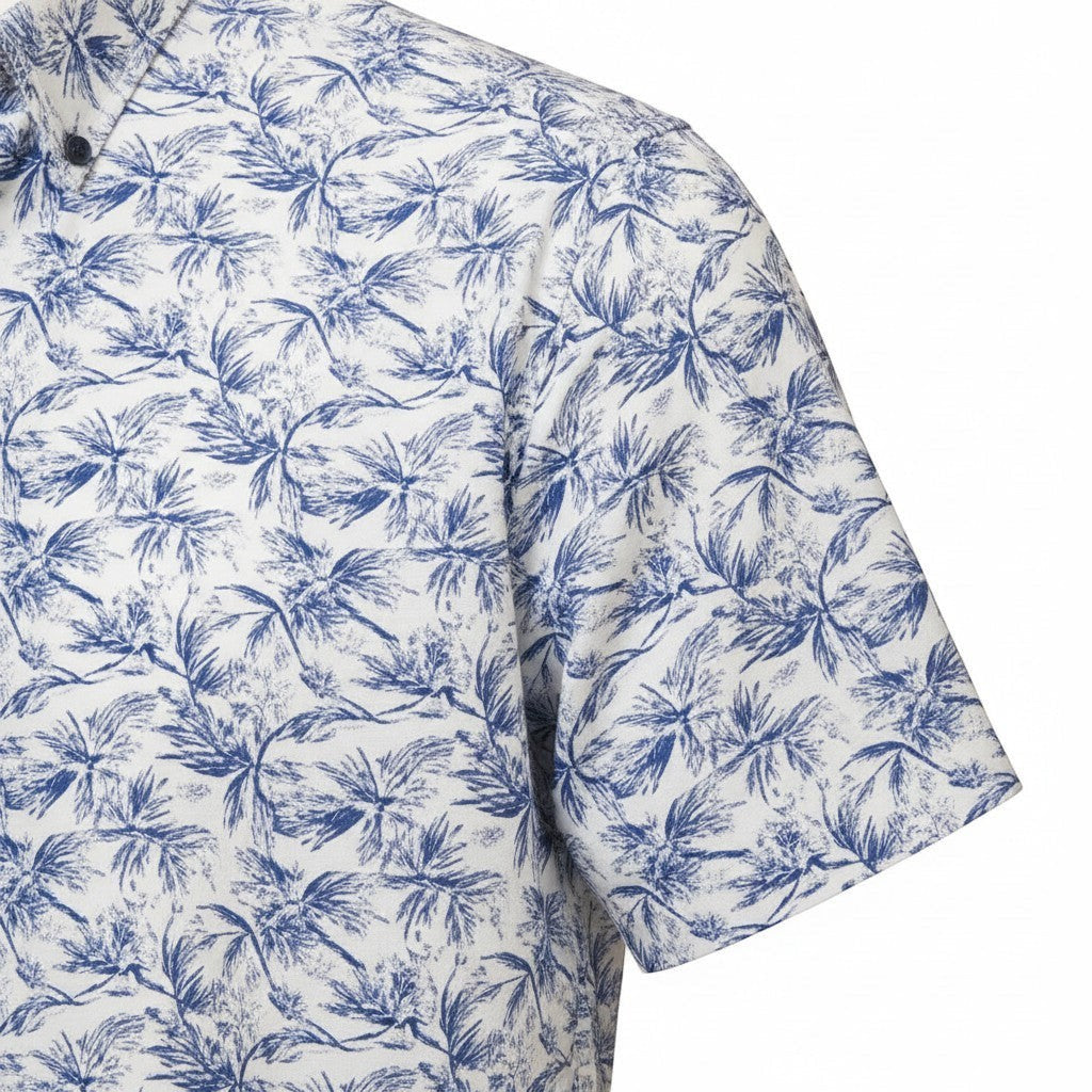 Gurteen - Mens - Seville - Modern Fit / Short Sleeved - Midnight Palm Print - 5102 935 - Wildvine Clothing, Spalding, Lincolnshire