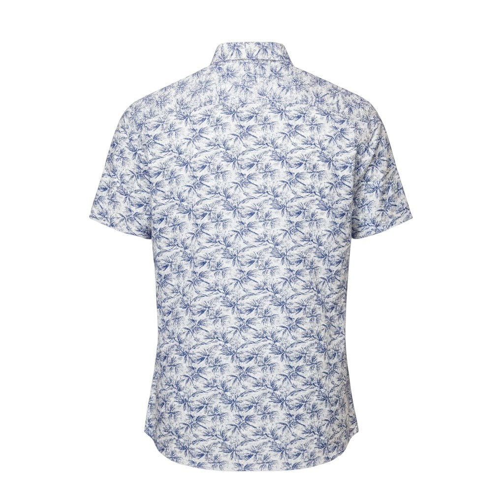 Gurteen - Mens - Seville - Modern Fit / Short Sleeved - Midnight Palm Print - 5102 935 - Wildvine Clothing, Spalding, Lincolnshire