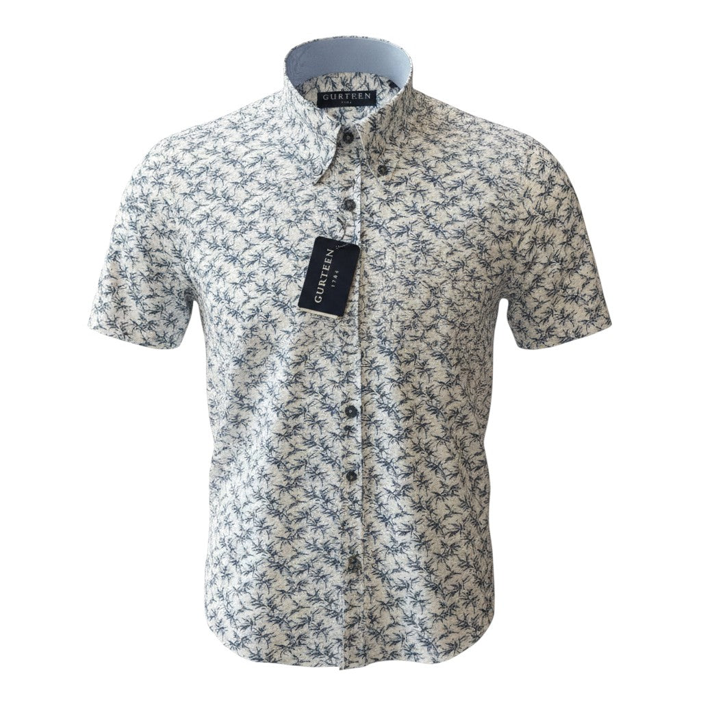 Gurteen - Mens - Seville - Modern Fit / Short Sleeved - Midnight Palm Print - 5102 935 - Wildvine Clothing, Spalding, Lincolnshire