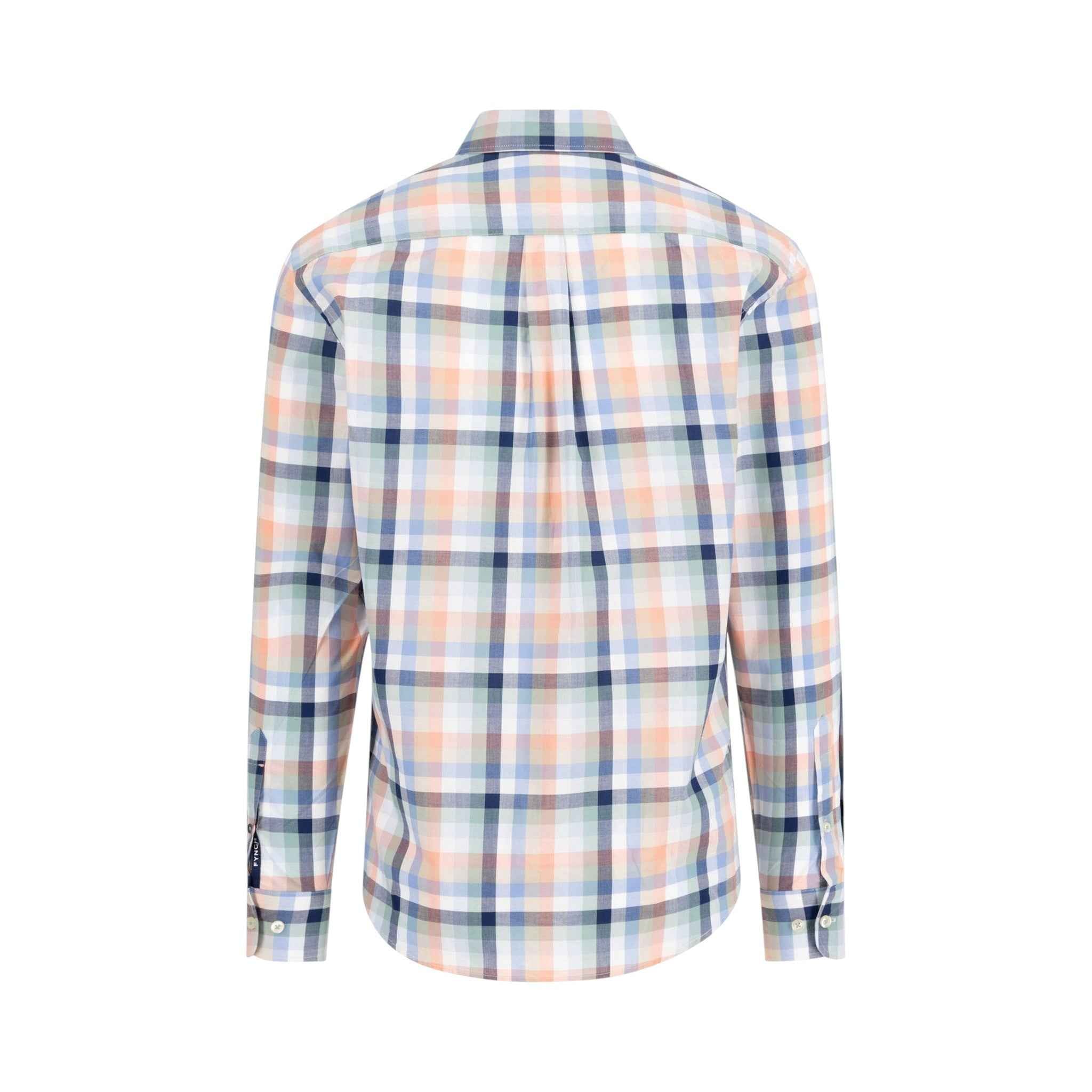 Fynch-Hatton - Mens Shirt - Colorful Combi Check - Peach 209 - Wildvine Clothing, Spalding, Lincolnshire