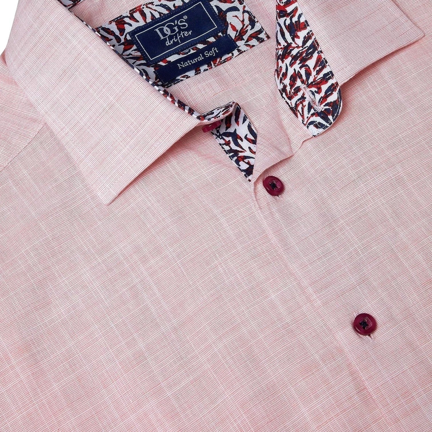 DG's Drifter Mens - Regular Short Sleeve Casual Shirt - Pink - Wildvine Clothing, Spalding, Lincolnshire