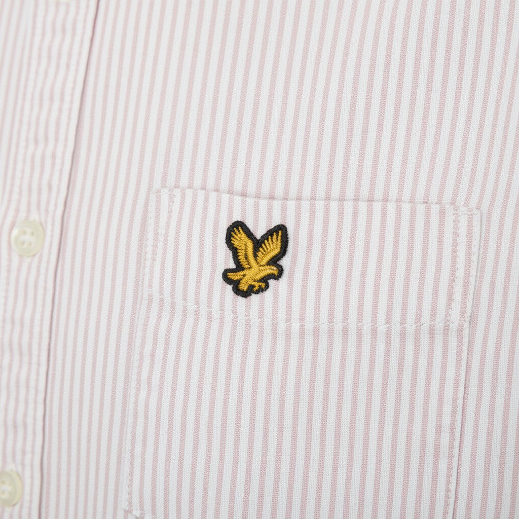 Lyle & Scott - Mens Stripe Oxford Shirt - Pink Grapefruit/ White LW2214VT Y152 - Wildvine Clothing, Spalding, Lincolnshire