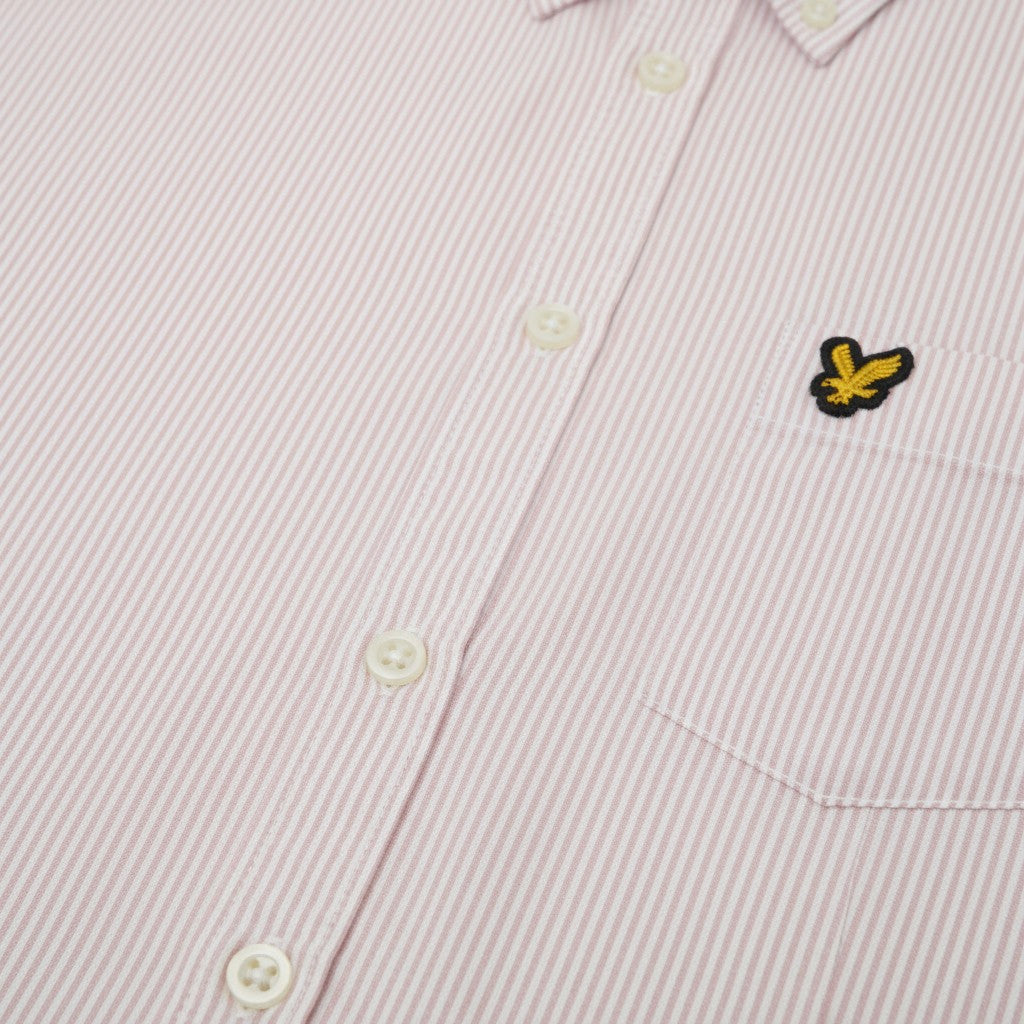 Lyle & Scott - Mens Stripe Oxford Shirt - Pink Grapefruit/ White LW2214VT Y152 - Wildvine Clothing, Spalding, Lincolnshire
