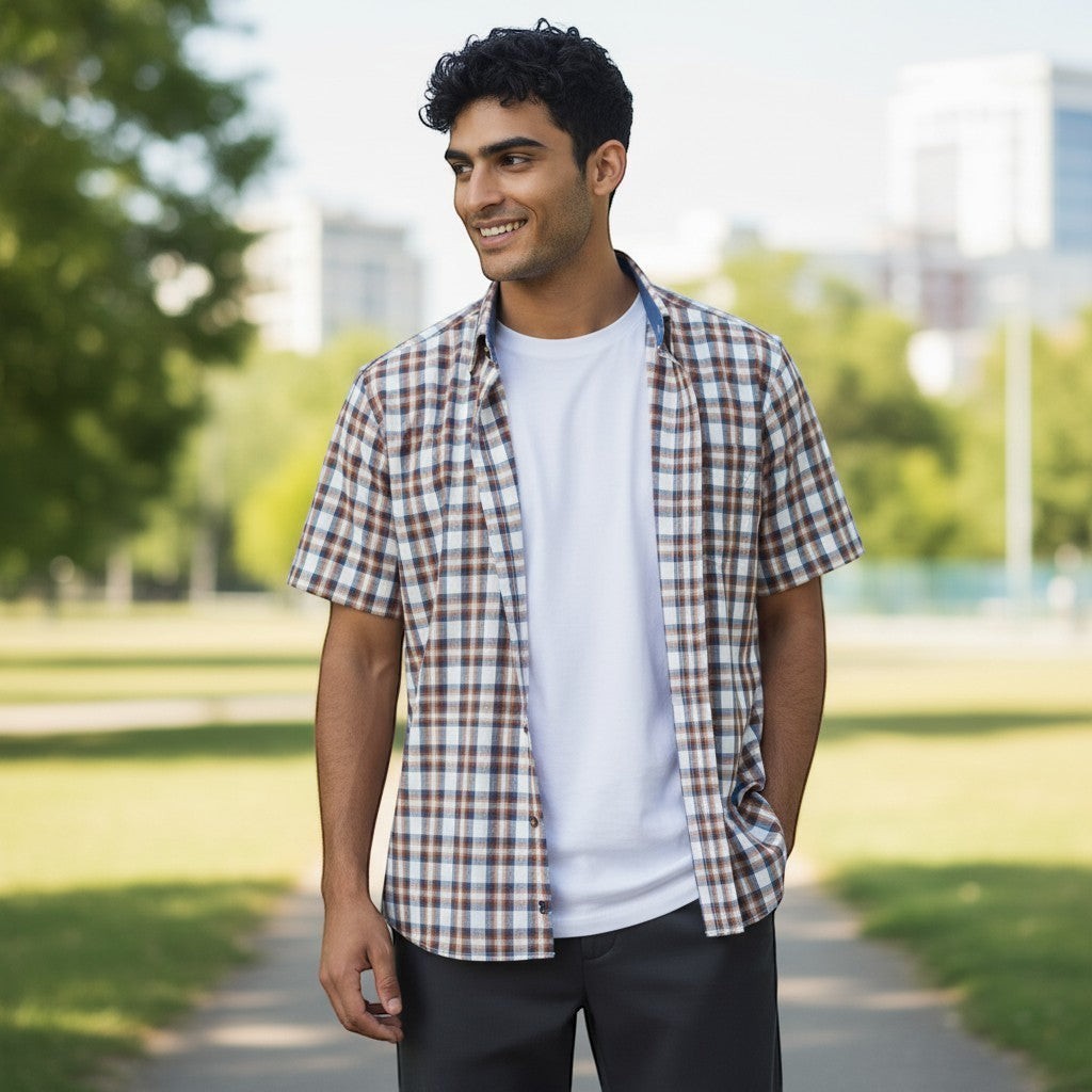 DG's Drifter Mens - Regular Short Sleeve Casual Shirt - Blue - Wildvine Clothing, Spalding, Lincolnshire