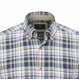 Fynch-Hatton Men's Regular Short Sleeve Casual Shirt - Poplin Check – Horizon - Wildvine Clothing, Spalding, Lincolnshire