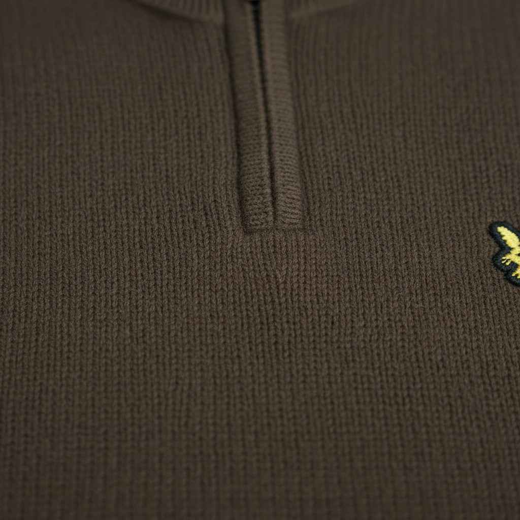 Lyle & Scott - Mens Cotton Merino Quarter Zip Jumper - Espresso X863 - Wildvine Clothing, Spalding, Lincolnshire