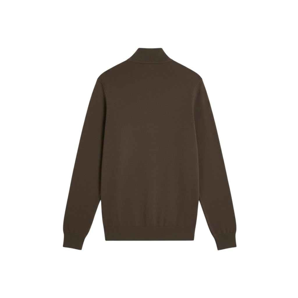 Lyle & Scott - Mens Cotton Merino Quarter Zip Jumper - Espresso X863 - Wildvine Clothing, Spalding, Lincolnshire