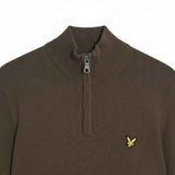 Lyle & Scott - Mens Cotton Merino Quarter Zip Jumper - Espresso X863 - Wildvine Clothing, Spalding, Lincolnshire
