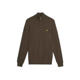 Lyle & Scott - Mens Cotton Merino Quarter Zip Jumper - Espresso X863 - Wildvine Clothing, Spalding, Lincolnshire