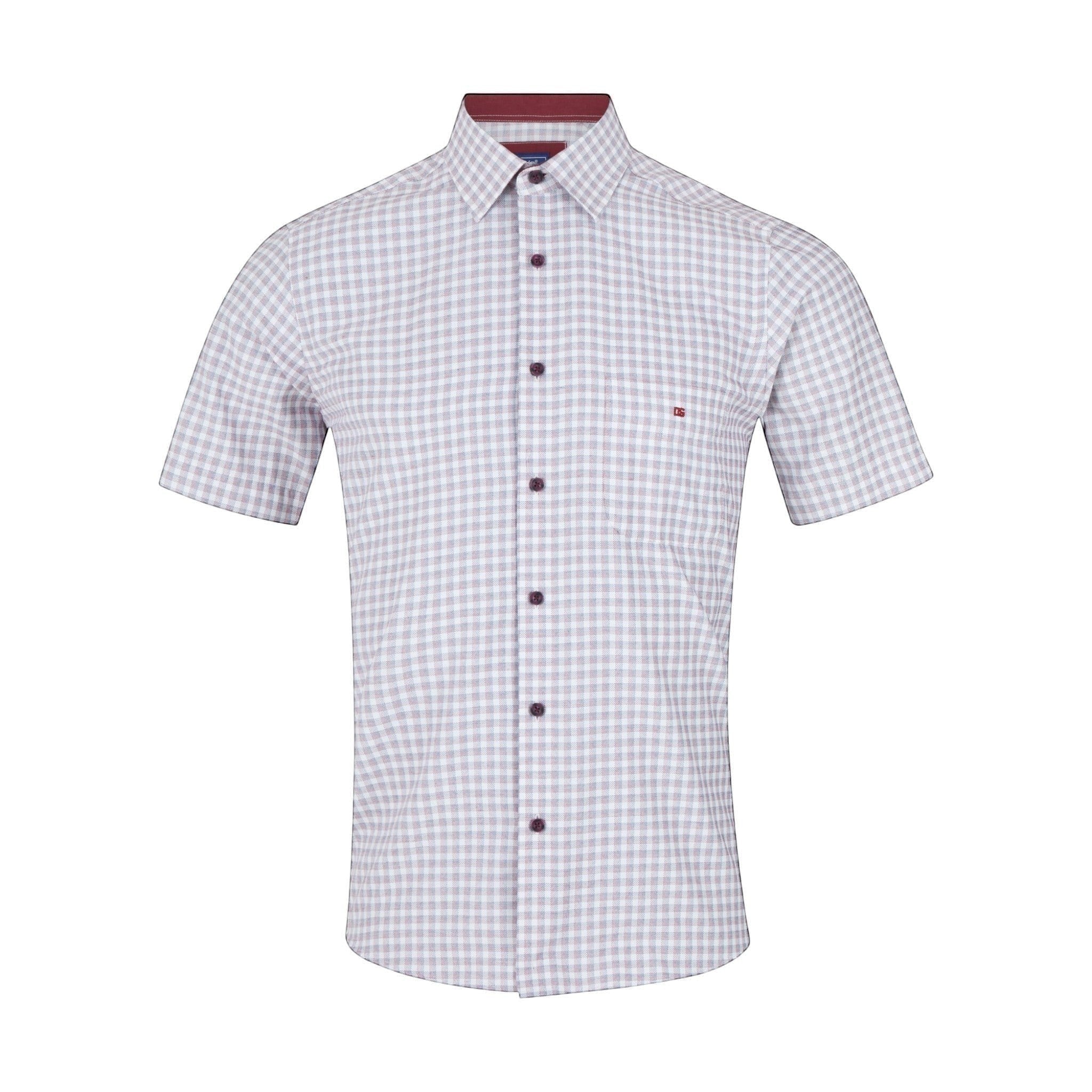 DG's Drifter Mens - Regular Short Sleeve Casual Shirt - Red/Blue - 14603SS - 63 - Wildvine Clothing, Spalding, Lincolnshire