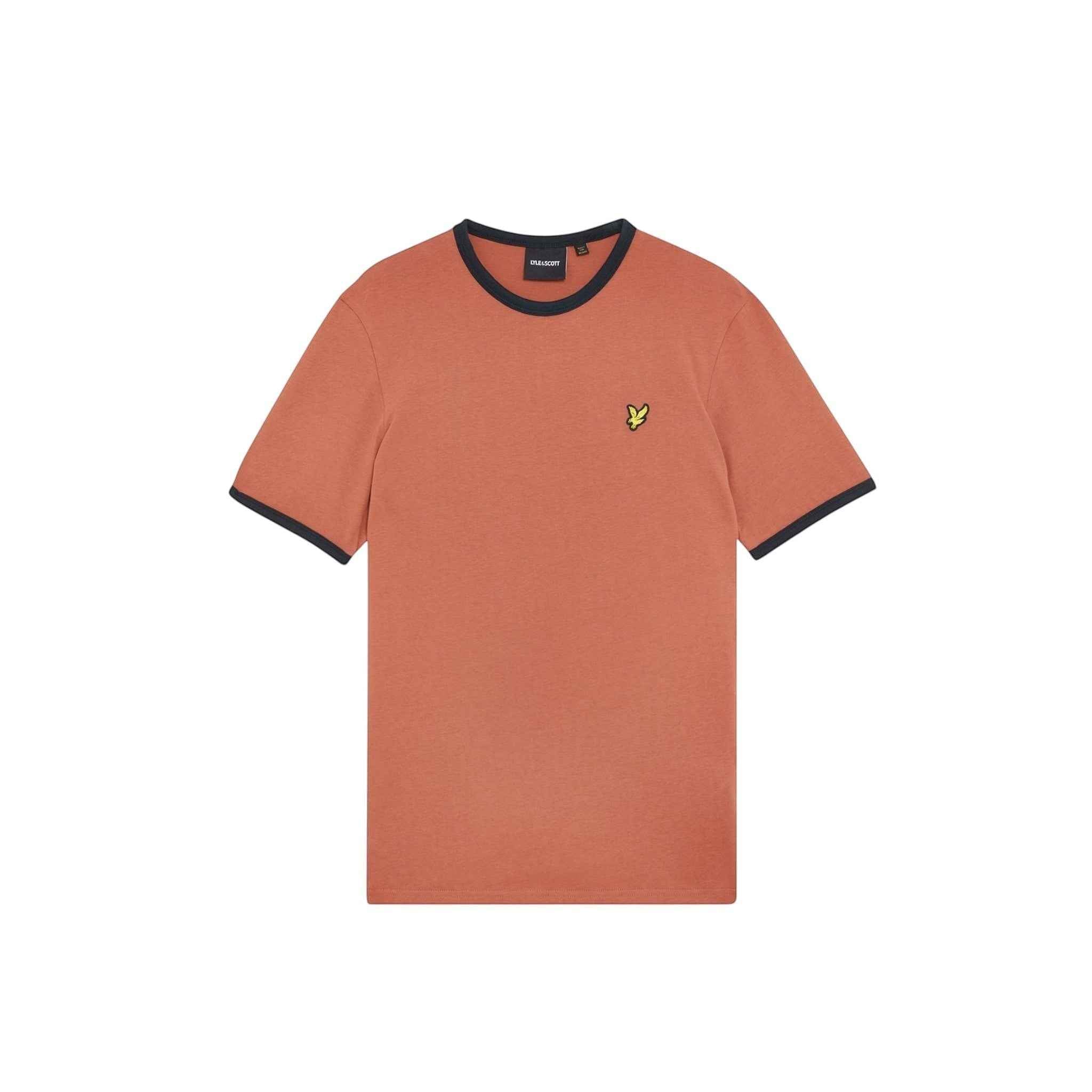 Lyle & Scott - Mens Ringer T-shirt - Brick/ Dark Navy X940 - Wildvine Clothing, Spalding, Lincolnshire