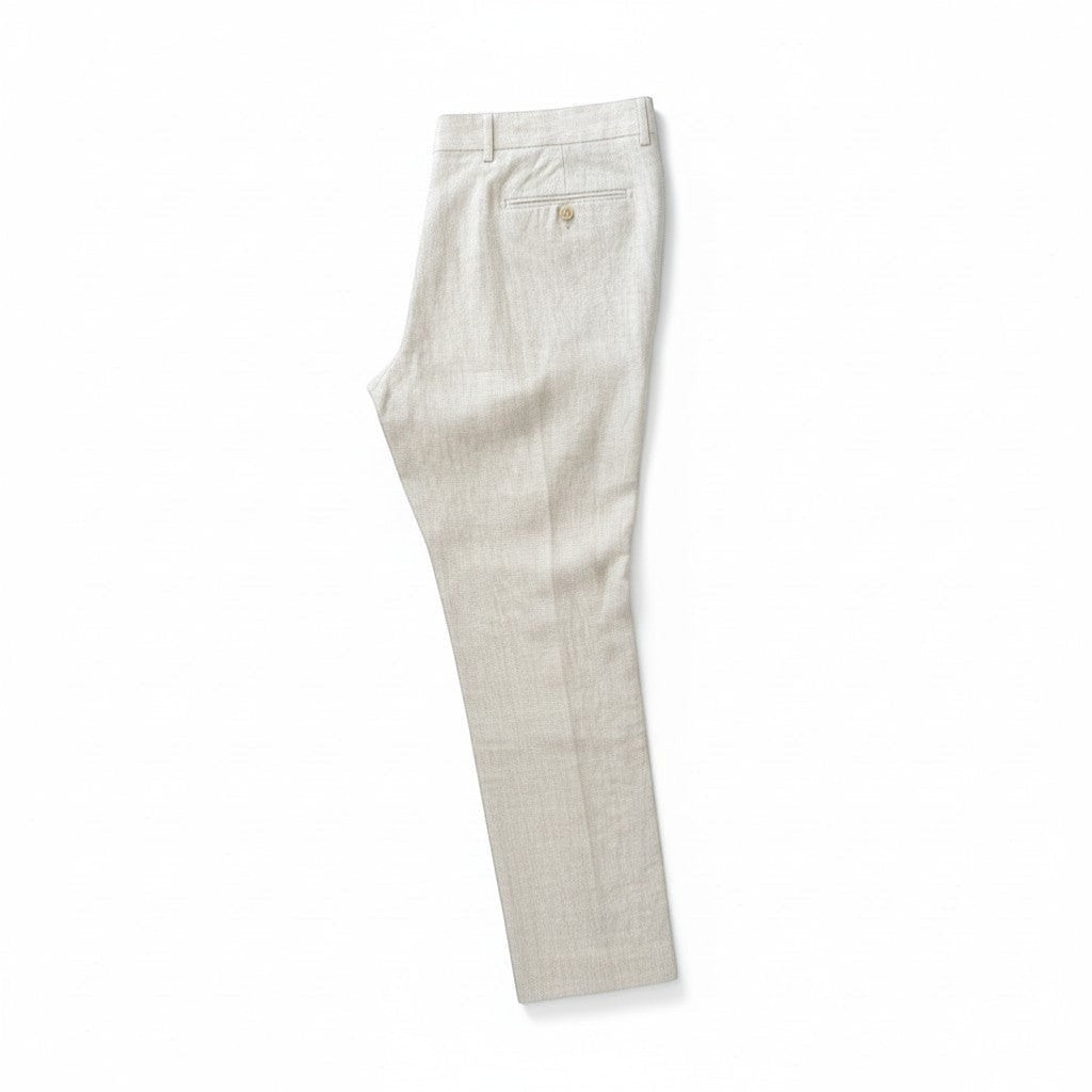 Gurteen - Mens - 100% Linen Trousers - Lynton - Sand - 1852-088 - Wildvine Clothing, Spalding, Lincolnshire