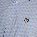 Lyle & Scott - Mens Short Sleeve Grid Check Shirt - Chalk Blue - W444 SW2415V - Wildvine Clothing, Spalding, Lincolnshire
