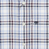 Fynch-Hatton Men's Regular Short Sleeve Casual Shirt - Slub Check– Aubergine - Wildvine Clothing, Spalding, Lincolnshire