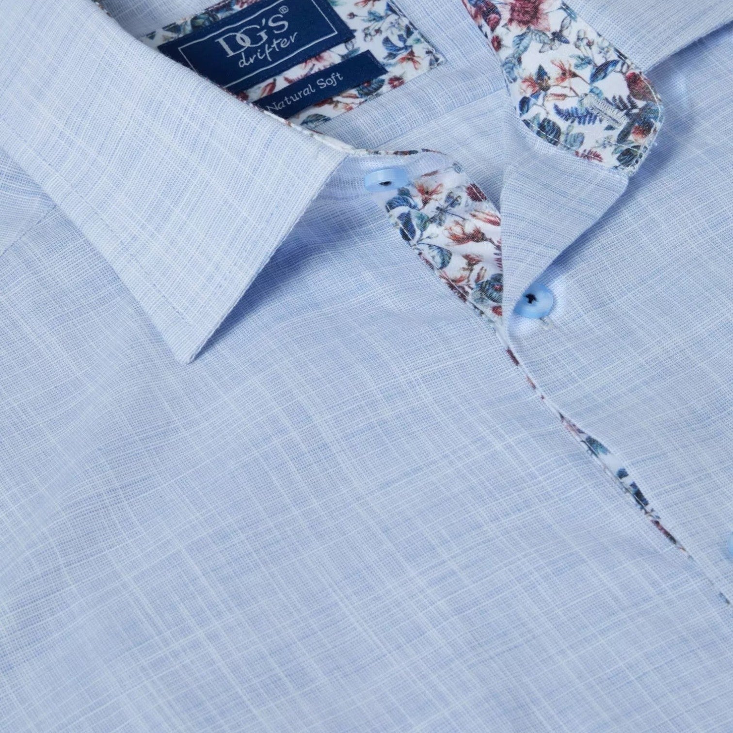DG's Drifter Mens - Regular Short Sleeve Casual Shirt - Sky Blue - 14501SS - 22 - Wildvine Clothing, Spalding, Lincolnshire