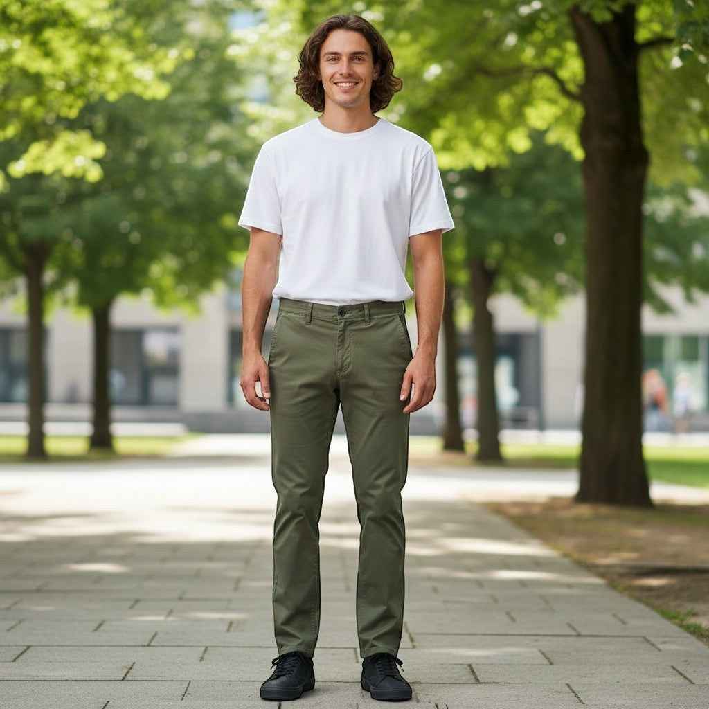 Gurteen - Mens - Stretch Chino - Longford - Thyme / Olive - 1223 021 - Wildvine Clothing, Spalding, Lincolnshire