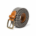 Dents - Mens Belt - Stretch Elastic Webbing Belt - Ink/Beige - Wildvine Clothing, Spalding, Lincolnshire