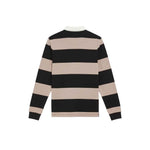 Lyle & Scott - Mens Striped Rugby Polo Shirt - Jet Black / White Heather X971 - Wildvine Clothing, Spalding, Lincolnshire