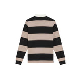 Lyle & Scott - Mens Striped Rugby Polo Shirt - Jet Black / White Heather X971 - Wildvine Clothing, Spalding, Lincolnshire