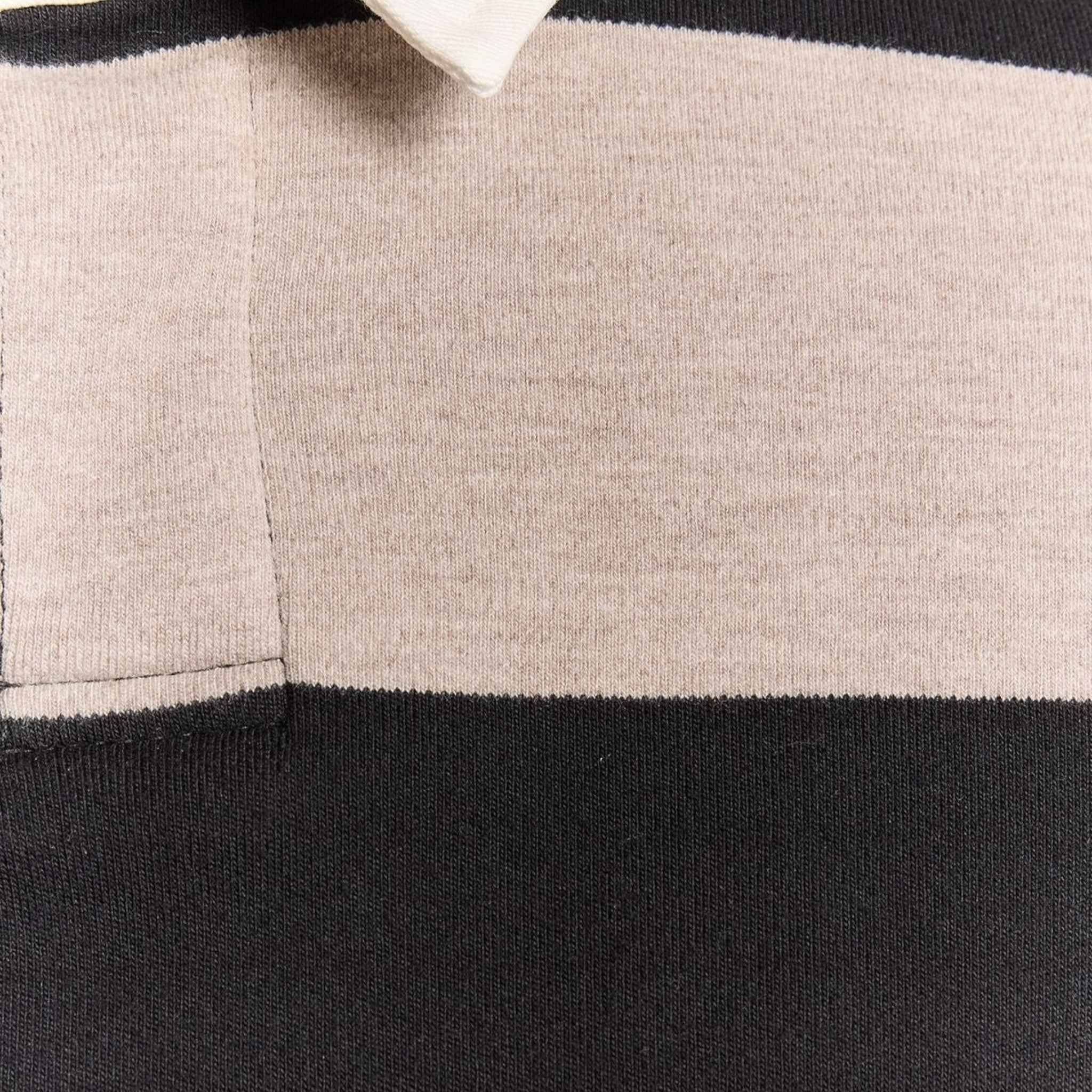 Lyle & Scott - Mens Striped Rugby Polo Shirt - Jet Black / White Heather X971 - Wildvine Clothing, Spalding, Lincolnshire