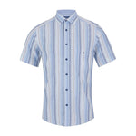 DG's Drifter Mens - Regular Short Sleeved Casual Shirt - Whte/Blue 14783SS - 24 - Wildvine Clothing, Spalding, Lincolnshire